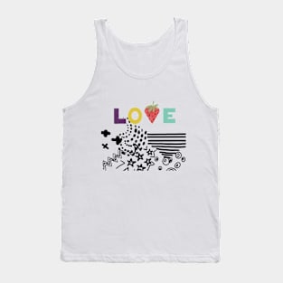 declaration of love, letters with strawberries Tank Top